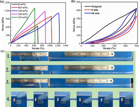 stress strain curve for hydrogels